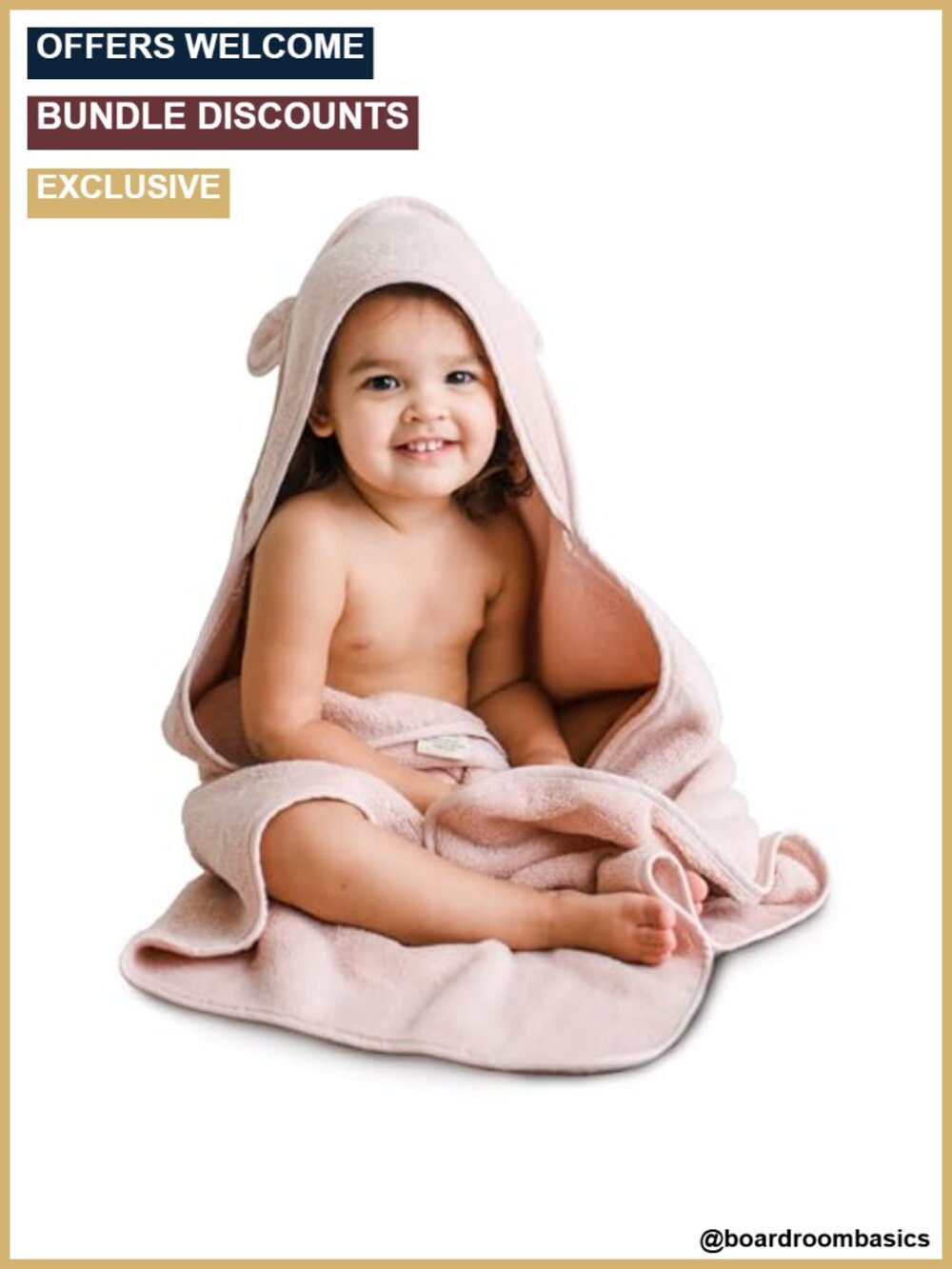 Organic Cotton Hooded Baby Bath Towel 35x35 Soft Absorbent